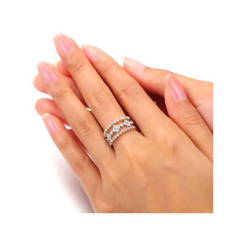 Anello Trio Danzante - 3 Ori e Diamanti | Classic Three Light - 2