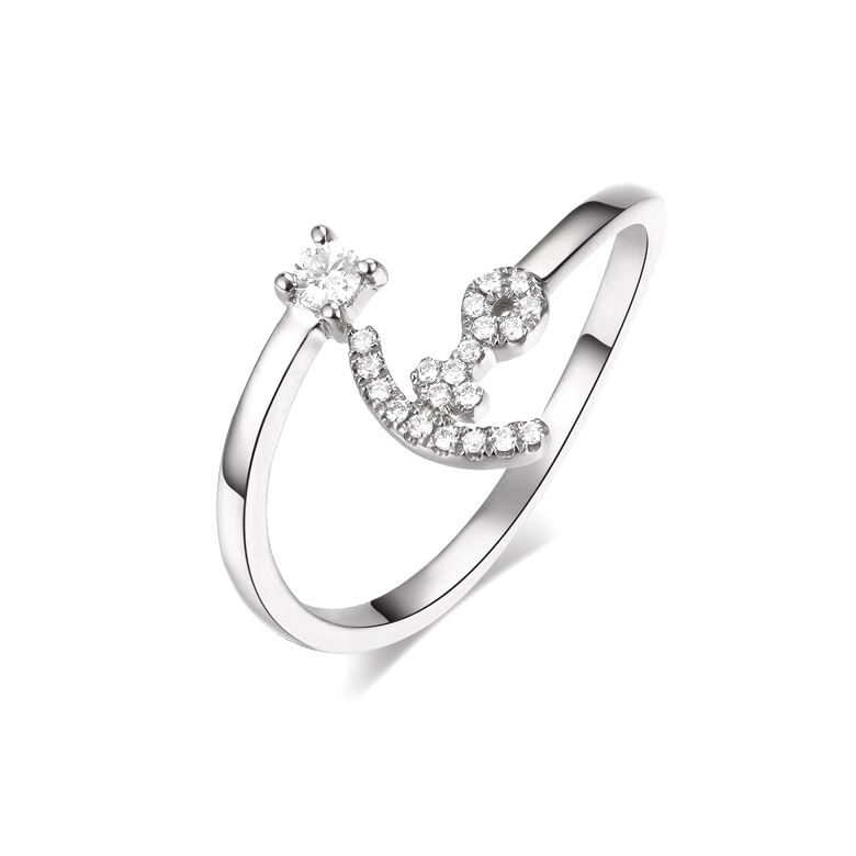 Anello Ancora per Donna -  Oro Bianco 18ct e Diamanti VS/G | Gemperles - 1