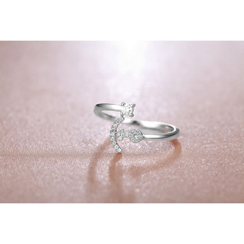 Anello Ancora per Donna -  Oro Bianco 18ct e Diamanti VS/G | Gemperles - 3