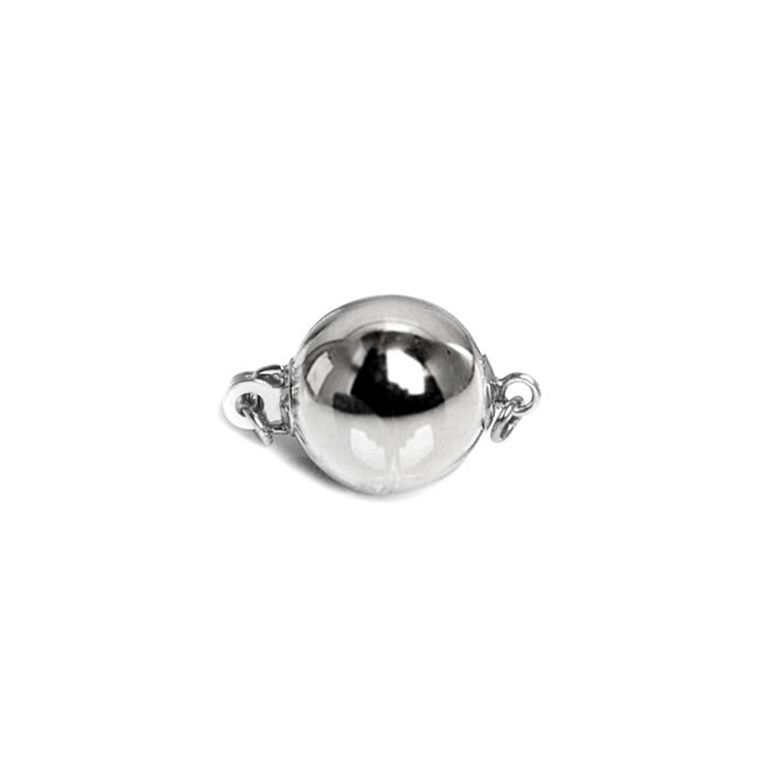 Chiusura Bolla. Palla liscia 10mm - Oro bianco 14kt. - 1