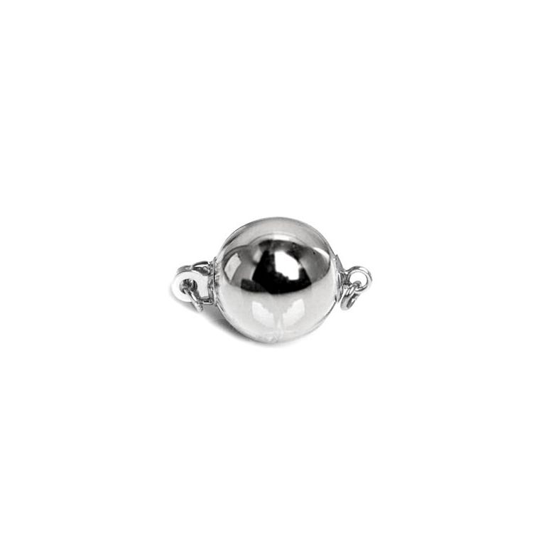 Chiusura Bolla. Palla liscia 8mm - Oro bianco 14kt. - 1