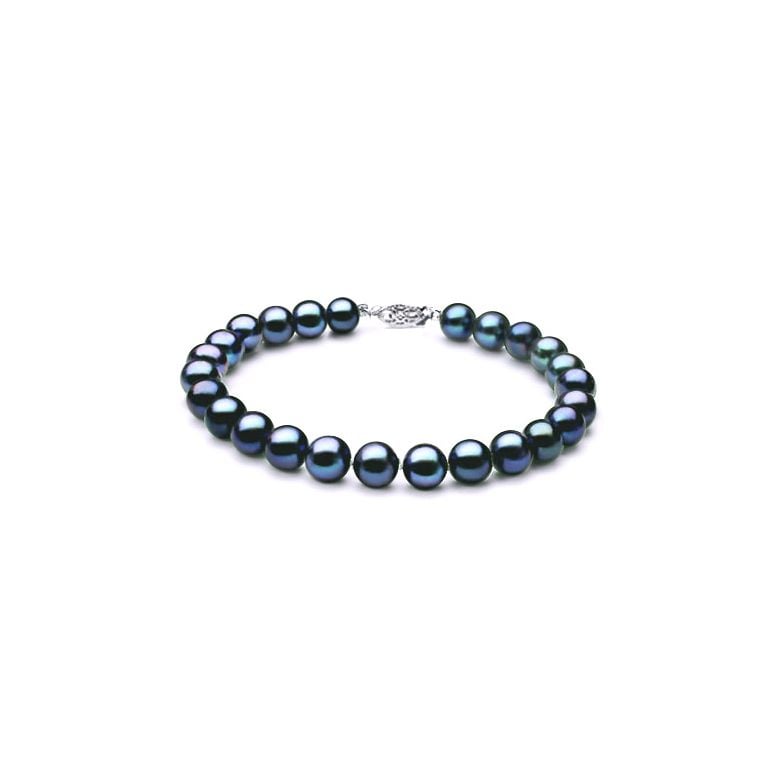 Braccialetto Zacco  - Perle d'Acqua Dolce Nere - 7/7.5mm, AAA - 1