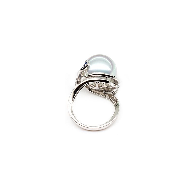Anello Bruny - Perla dei Mari del Sud Bianca e Oro Bianco - 6