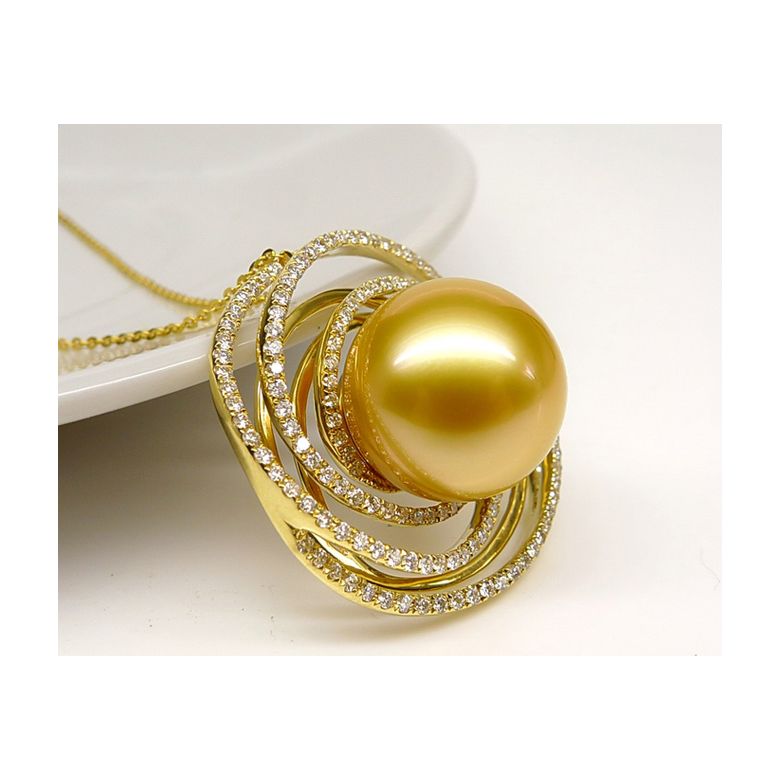 Anello Andrew - Perla dei Mari del Sud Dorata e Oro Giallo - 6