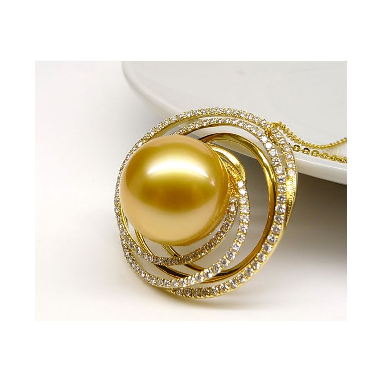 Anello Andrew - Perla dei Mari del Sud Dorata e Oro Giallo - 7