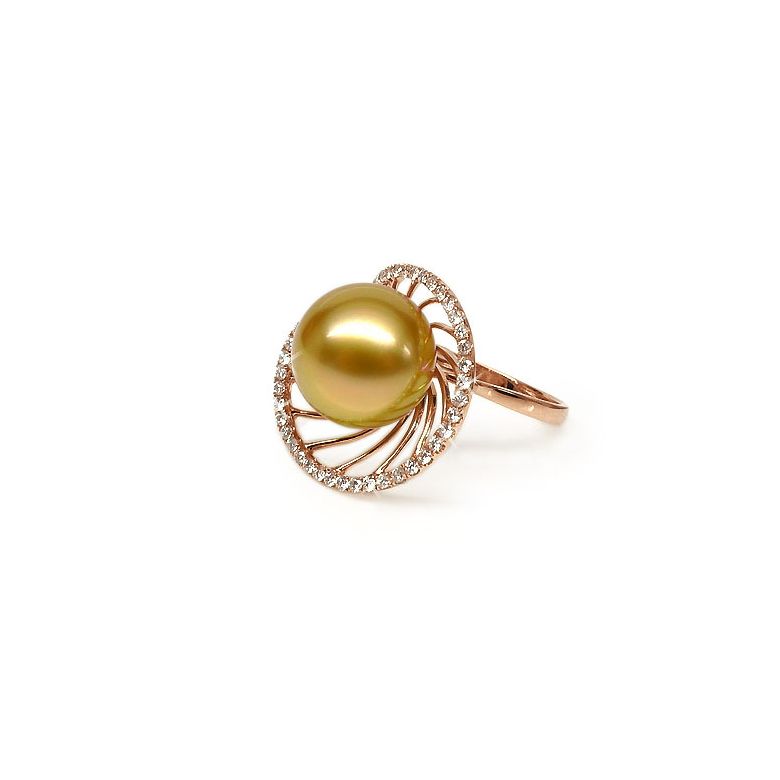 Anello Elliptique - Perla dei Mari del Sud Gold e Oro Rosa - 1