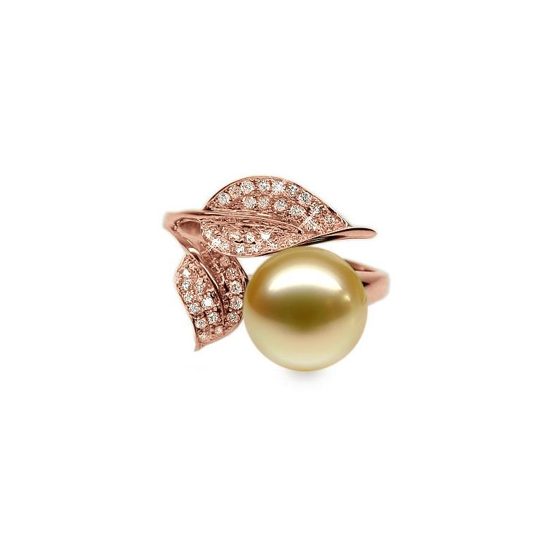 Anello Jasmin - Perla dei Mari del Sud Gold e Oro Rosa - 1
