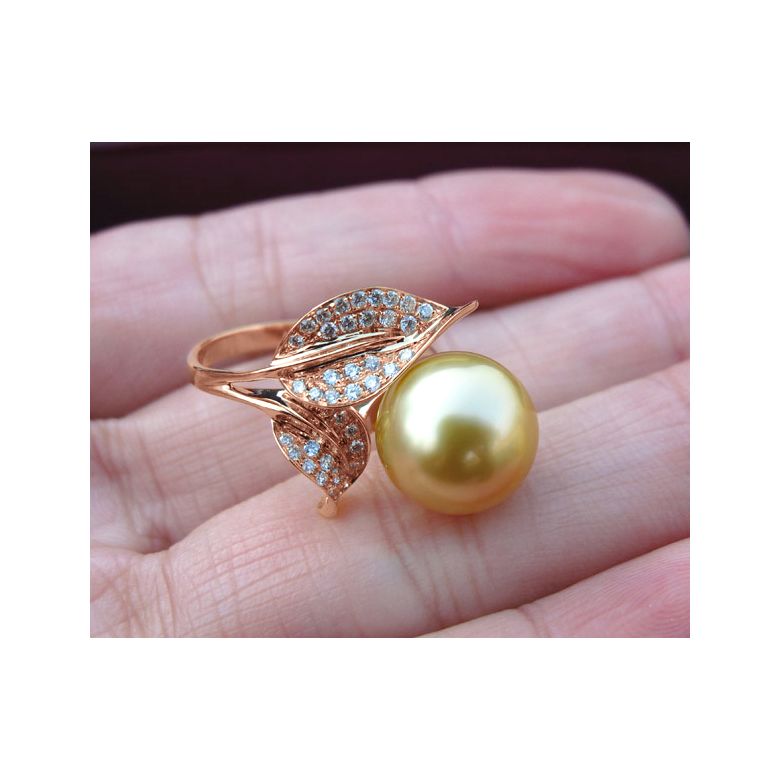 Anello Jasmin - Perla dei Mari del Sud Gold e Oro Rosa - 2