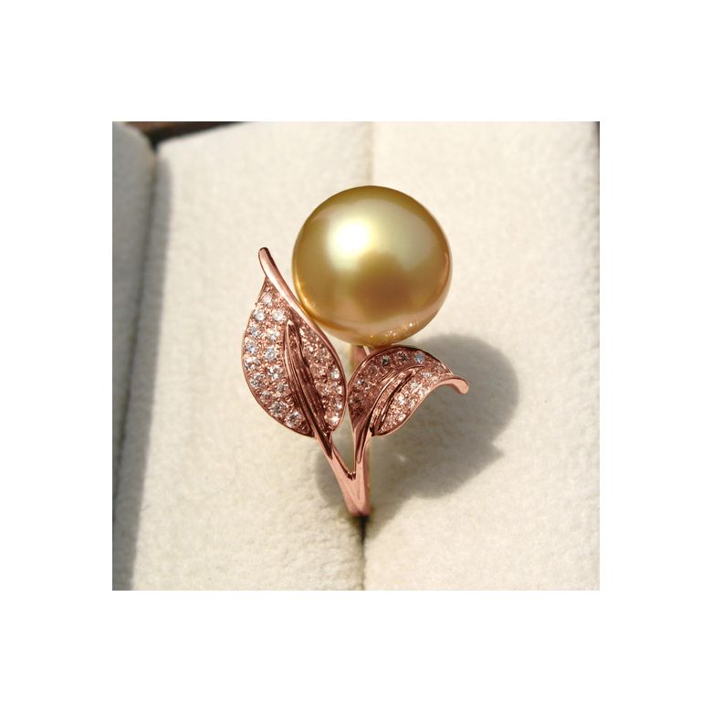 Anello Jasmin - Perla dei Mari del Sud Gold e Oro Rosa - 7