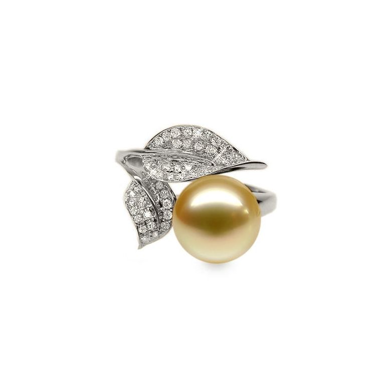 Anello Jasmin - Perla dei Mari del Sud Gold e Oro Bianco - 1