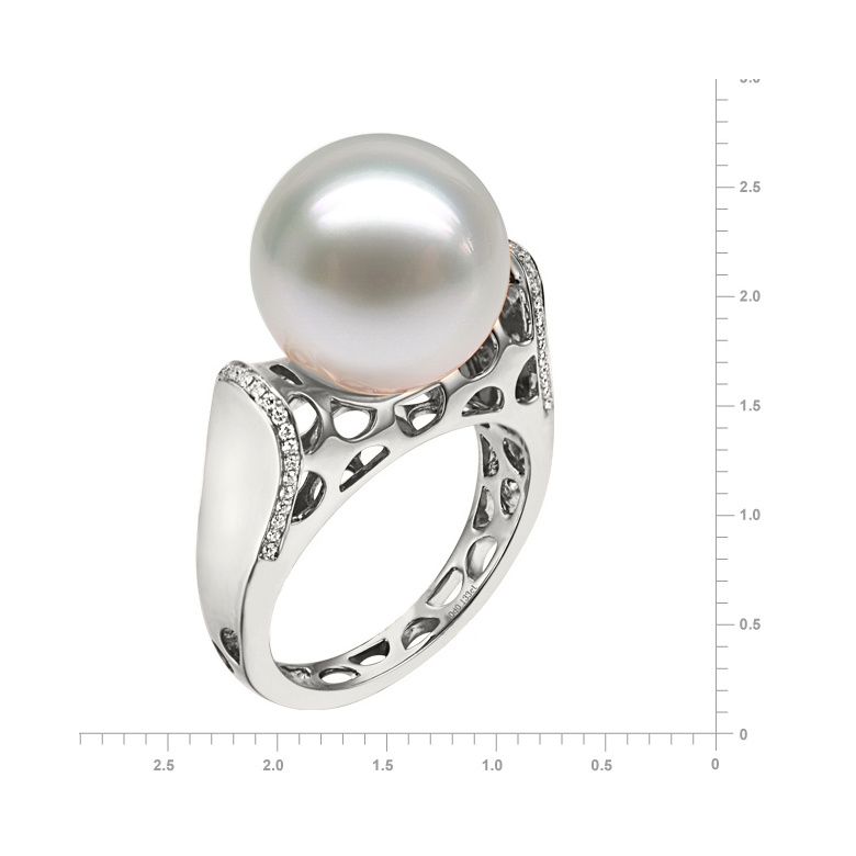 Anello Signature - Perla dei Mari del Sud Bianca e Oro Bianco - 2