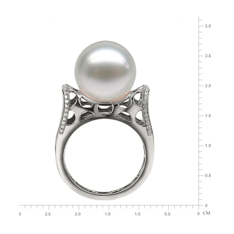 Anello Signature - Perla dei Mari del Sud Bianca e Oro Bianco - 3