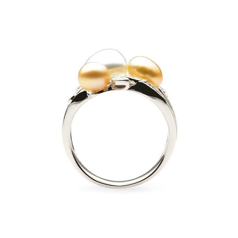 Anello Fiore Segreto 1 - Perle dei Mari del Sud e Oro Bianco - 3