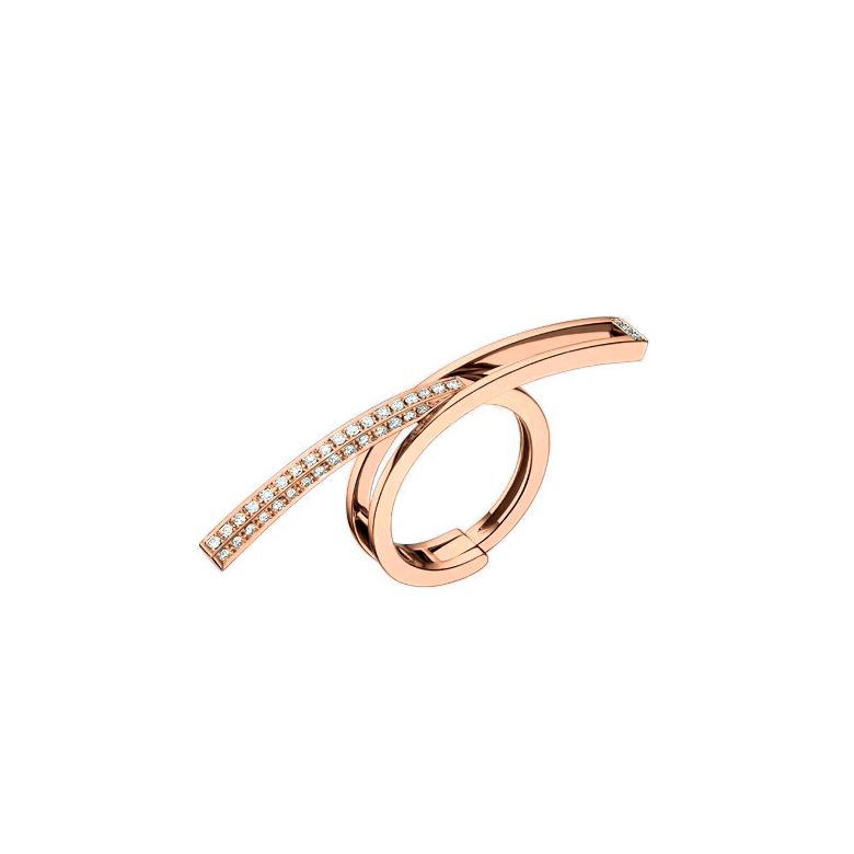 Anello tipo ciondolo - Oro rosa 18cts - Diamanti - 1