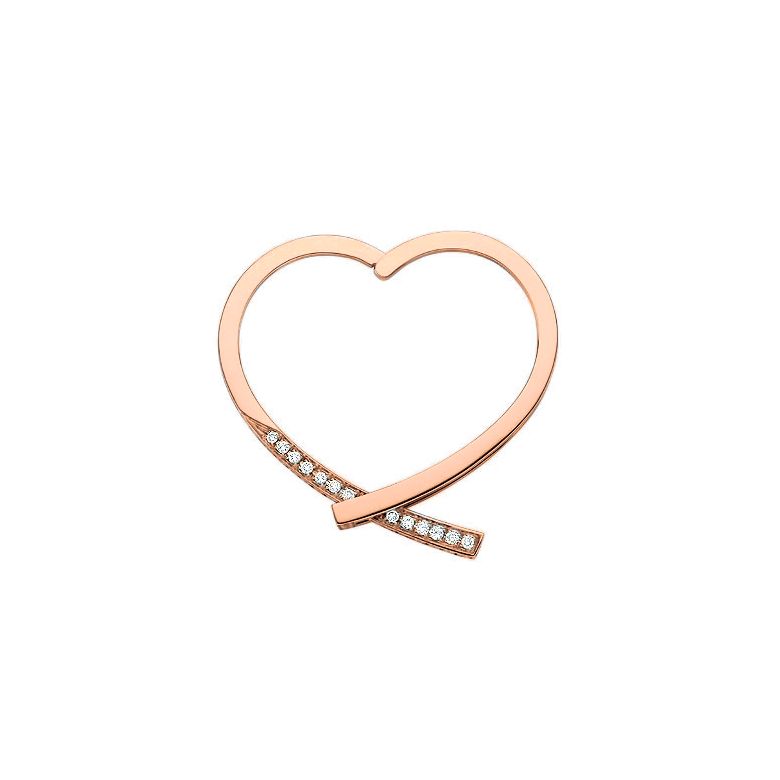 Anello tipo ciondolo - Oro rosa 18cts - Diamanti - 2