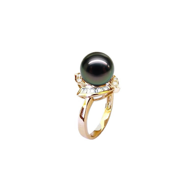 Anello Great Abaco - Oro Giallo, Diamanti e Perla di Tahiti - 2