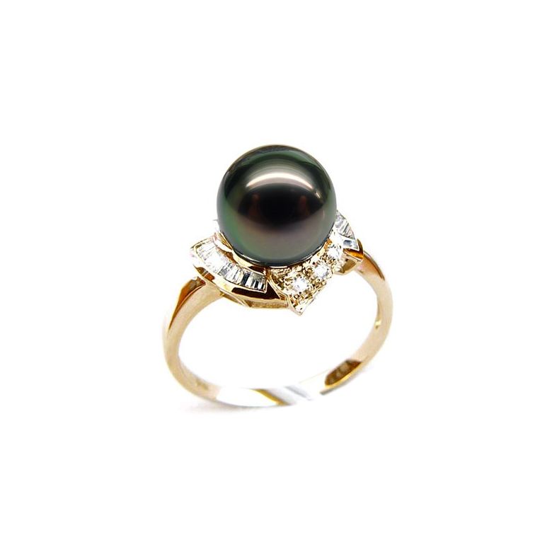 Anello Great Abaco - Oro Giallo, Diamanti e Perla di Tahiti - 1