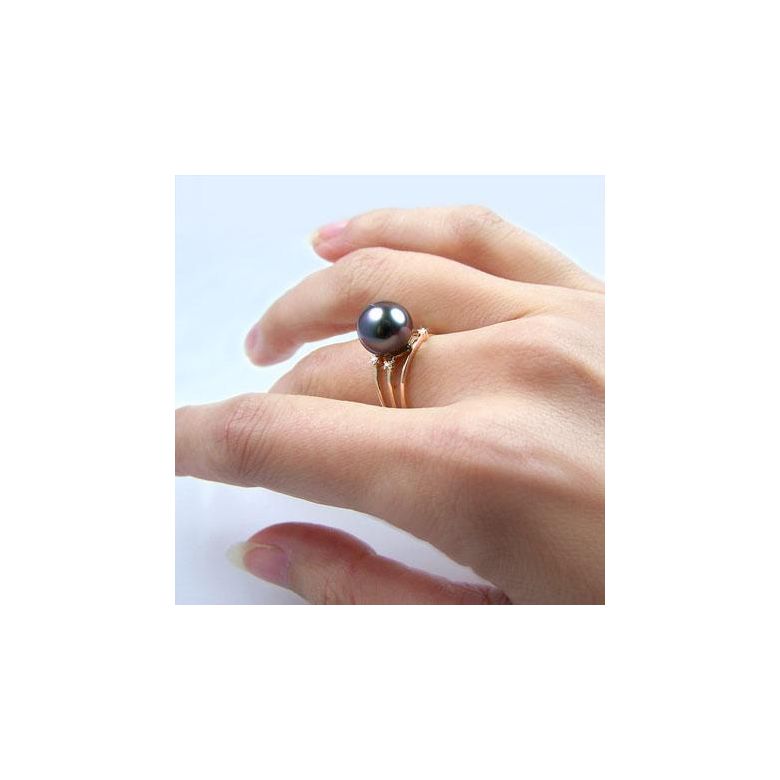 Anello Triplo Castle - Oro Rosa, Diamanti e Perla di Tahiti - 5