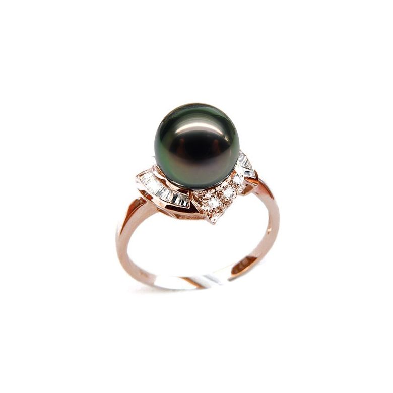 Anello Great Abaco - Oro Rosa, Diamanti e Perla di Tahiti - 1