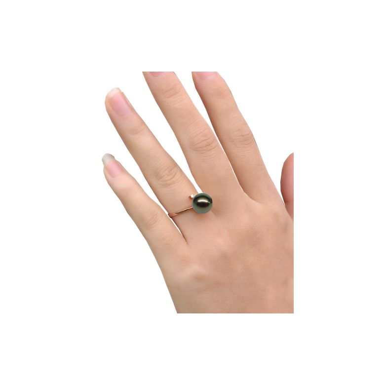Anello Wood Cay - Oro Rosa, Diamante e Perla di Tahiti - 4