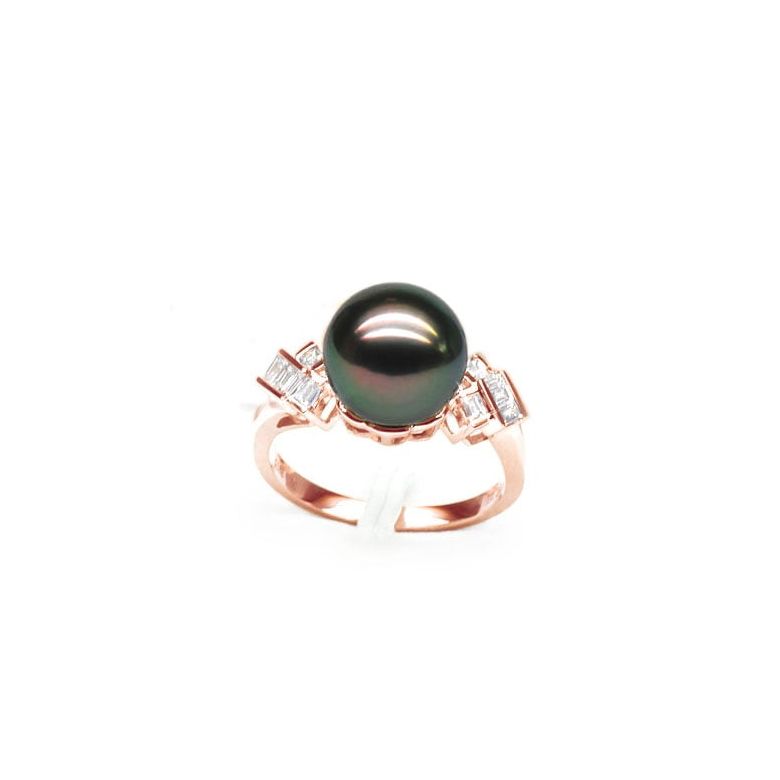 Anello Cedros - Oro Rosa, Diamanti e Perla di Tahiti - 1