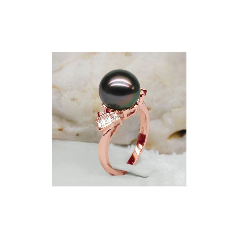 Anello Cedros - Oro Rosa, Diamanti e Perla di Tahiti - 4