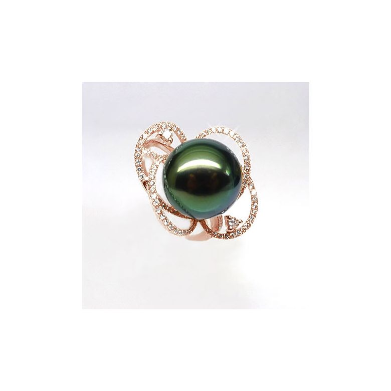 Anello Cape Horn - Oro Rosa, Diamanti e Perla di Tahiti - 3