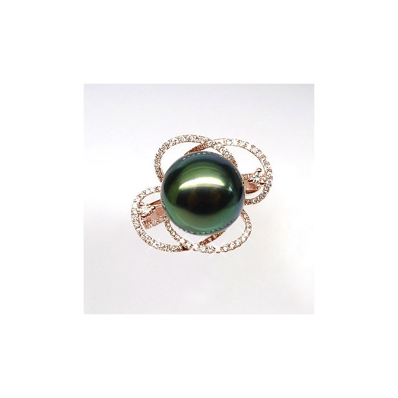 Anello Cape Horn - Oro Rosa, Diamanti e Perla di Tahiti - 4