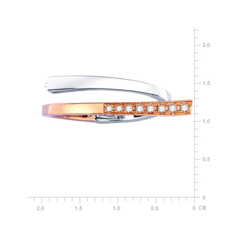 Anello ciondolo cuore - Oro bianco, rosa e diamanti 0190ct - 4