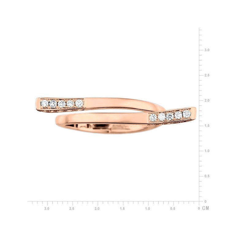 Anello ciondolo cuore d'oro rosa e diamanti | Polichinelle - 3