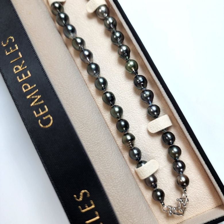 Collana Horizon Nero con Perla di Tahiti barocca da uomo - 5