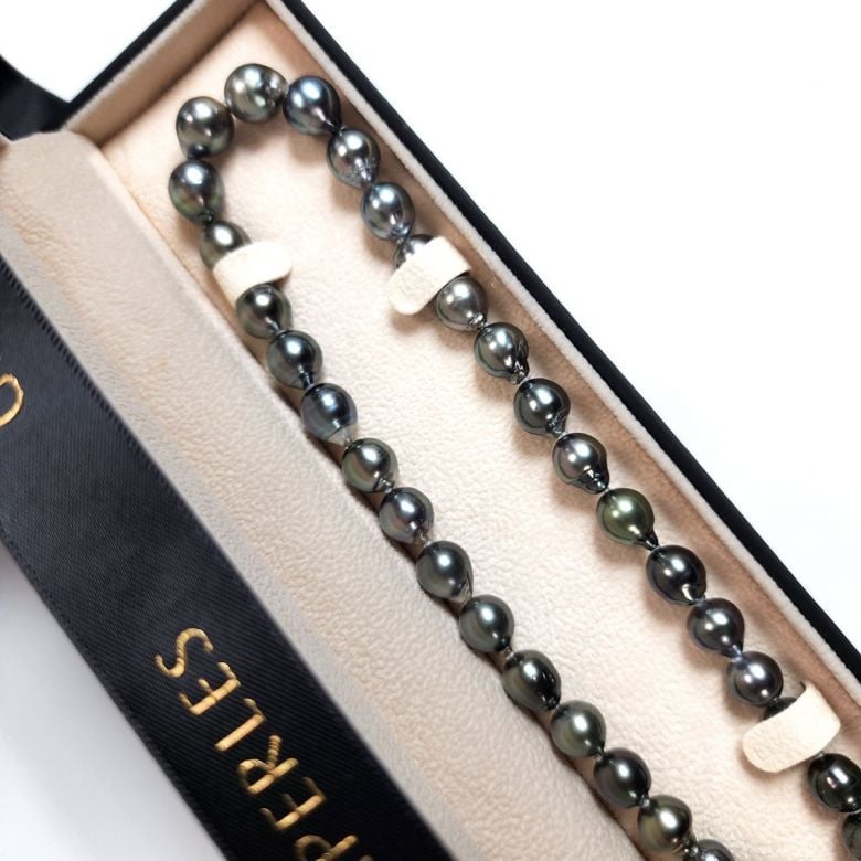 Collana Horizon Nero con Perla di Tahiti barocca da uomo - 4