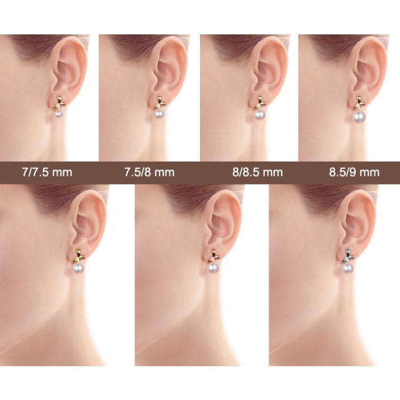Orecchini Pendenti Itsuka - Perle Akoya Bianche 7/7.5mm AAA - Farfalla Oro Rosa - 2