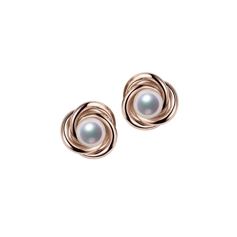 Orecchini Chiyoko -  Perle Akoya Bianche Giappone & Oro Rosa - 1