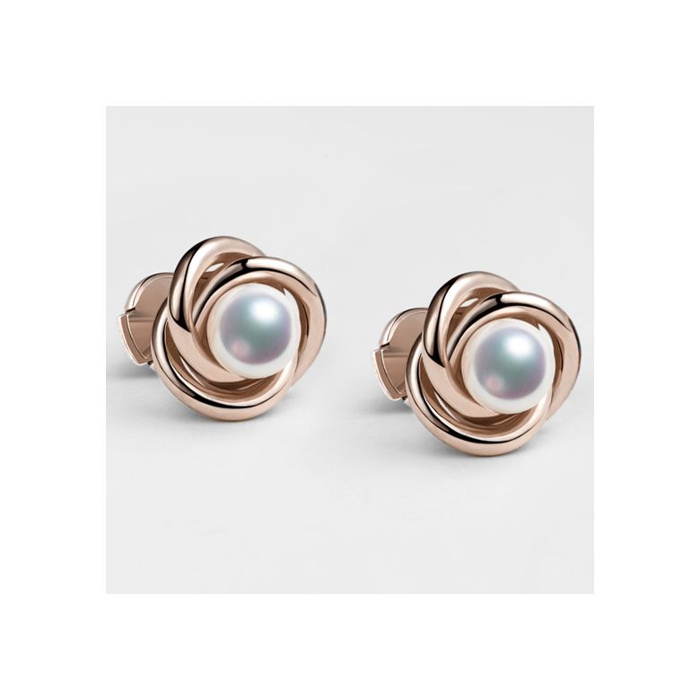 Orecchini Chiyoko -  Perle Akoya Bianche Giappone & Oro Rosa - 3