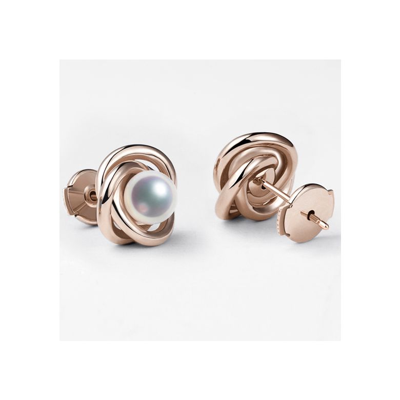 Orecchini Chiyoko -  Perle Akoya Bianche Giappone & Oro Rosa - 4