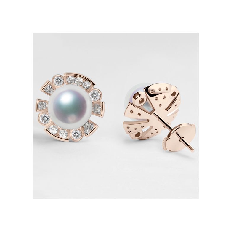 Orecchini Kenshi - Oro Rosa, Diamanti & Perle Akoya - 2