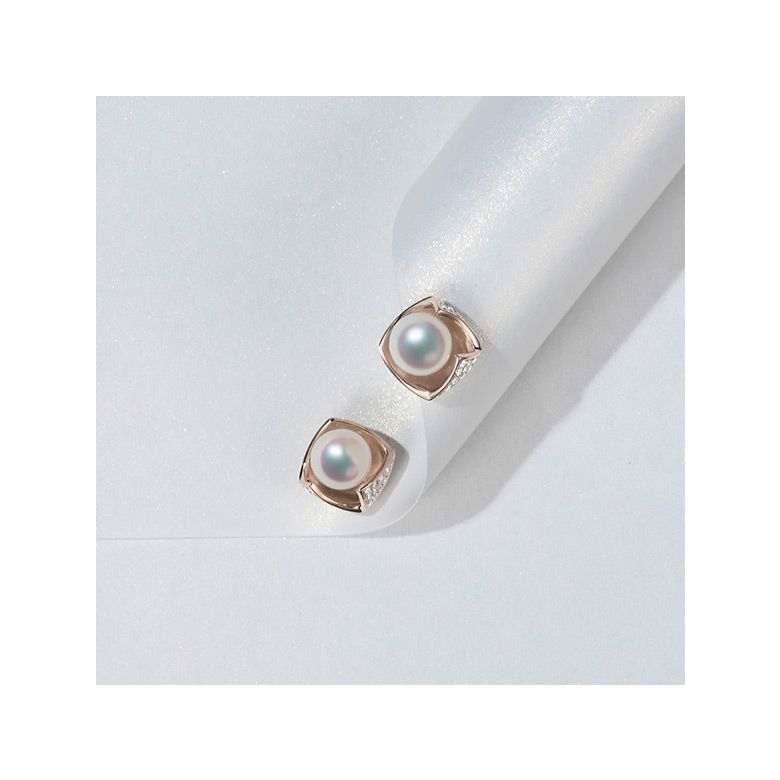 Orecchini Fukiyose - Perle Akoya Bianche & Oro Rosa 18kt - 7