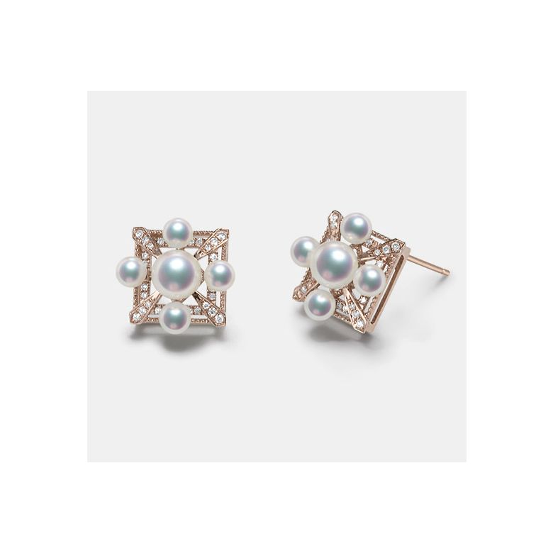 Orecchini Pendenti Voyage Stellaire - Oro Rosa, Diamanti & Perle Akoya - 5