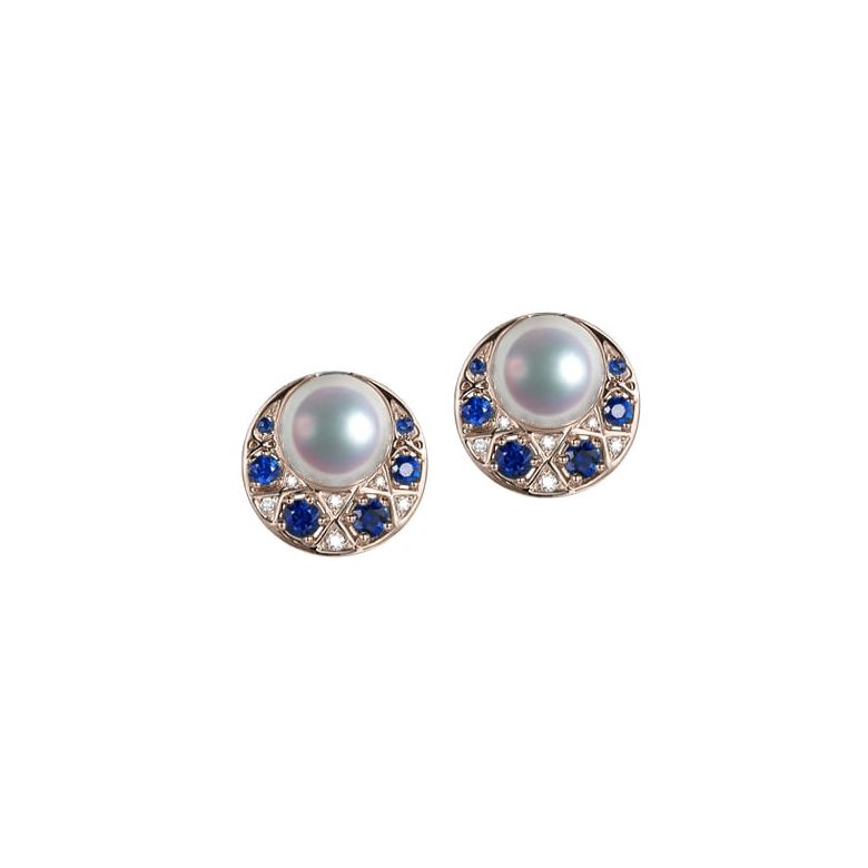 Orecchini Mikadzuki - Perle Akoya Bianche & Oro Rosa 18kt - 1