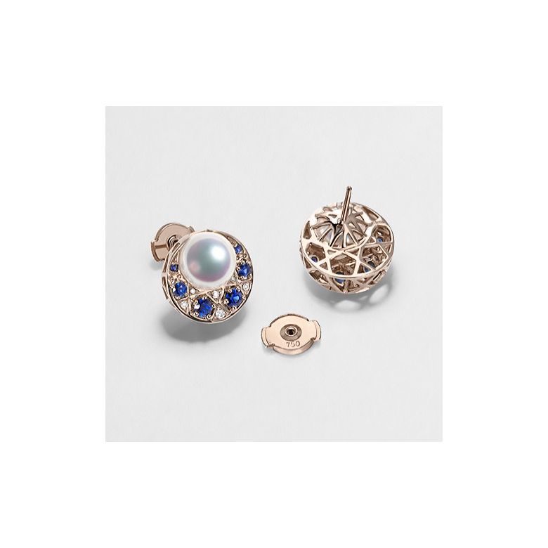 Orecchini Mikadzuki - Perle Akoya Bianche & Oro Rosa 18kt - 3