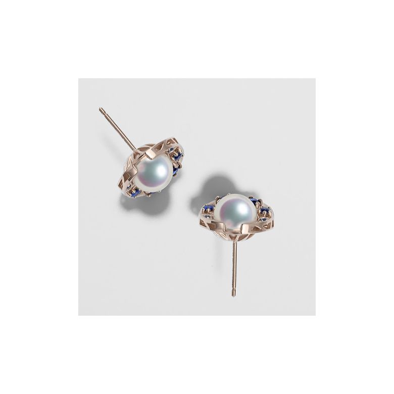 Orecchini Mikadzuki - Perle Akoya Bianche & Oro Rosa 18kt - 4