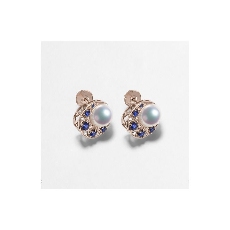 Orecchini Mikadzuki - Perle Akoya Bianche & Oro Rosa 18kt - 5