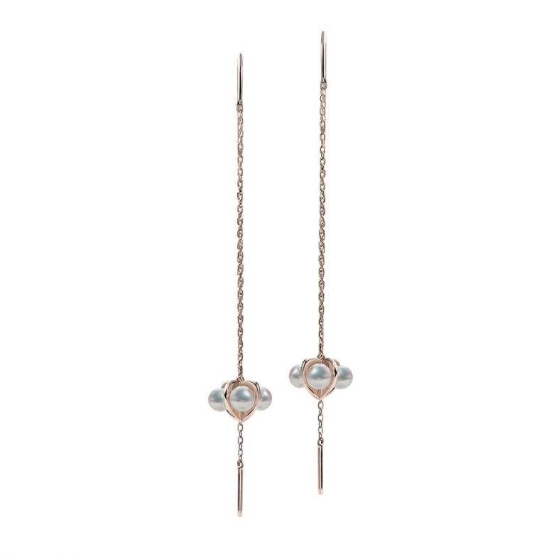 Orecchini Trèfle à 4 perles oro rosa - 1
