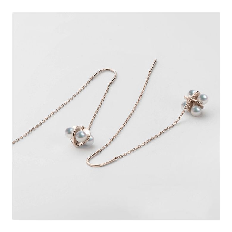 Orecchini Trèfle à 4 perles oro rosa - 2