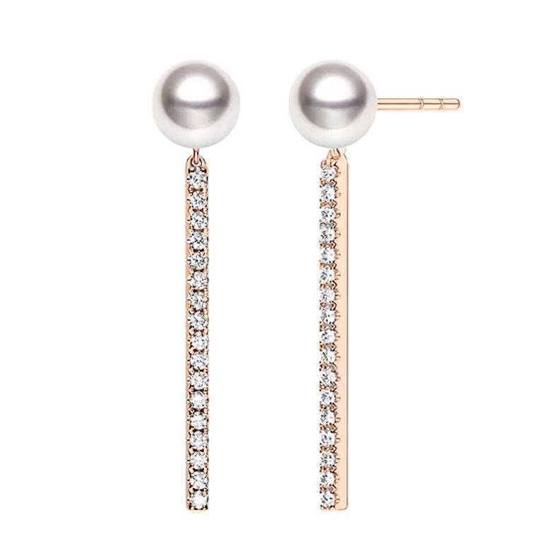 Orecchini Pendenti Rêverie - Oro Rosa, Diamanti & Perle Akoya - 1