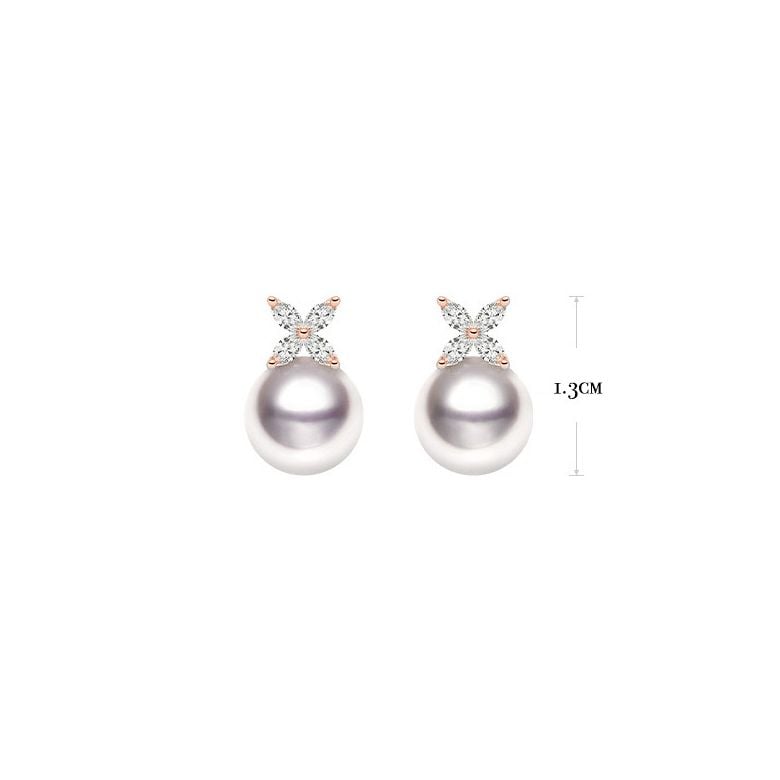 Orecchini di Perle Bianche Symphonie Nuptiale - Akoya Giappone - 8/8.5mm, GEMMA - Oro rosa - 6