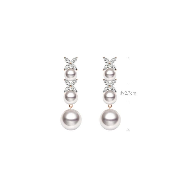 Orecchini Symphonie Nuptiale. Pendants Oro rosa, diamanti, perla Akoya - 4