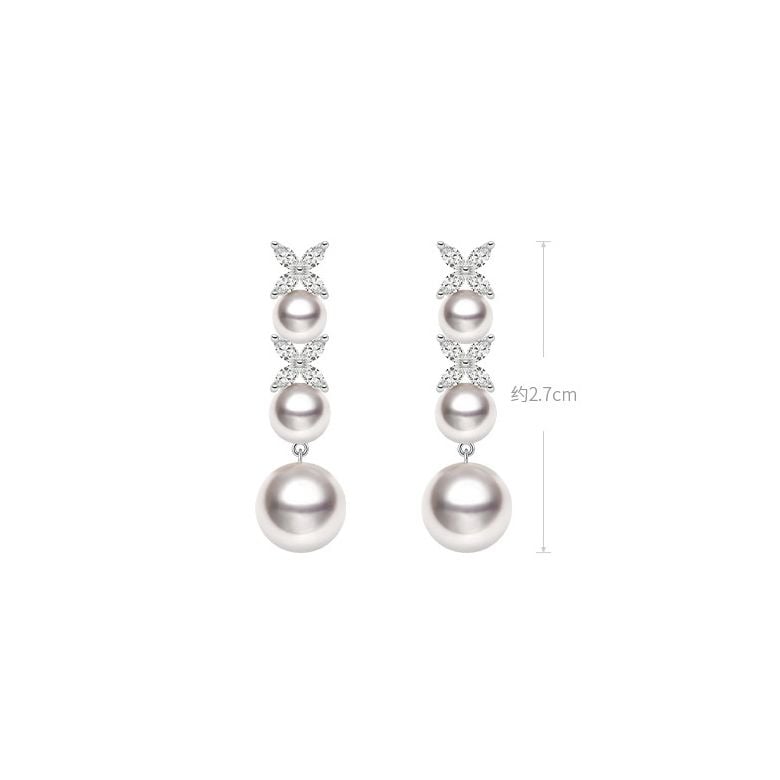 Orecchini Symphonie Nuptiale. Pendants Oro bianco, diamanti, perla Akoya - 5