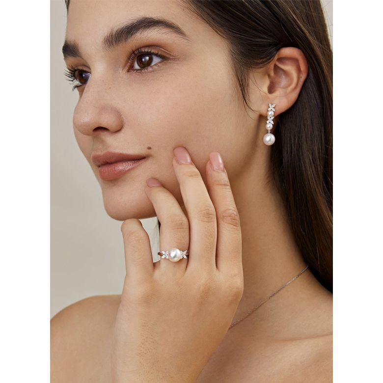 Orecchini Symphonie Nuptiale. Pendants Oro bianco, diamanti, perla Akoya - 3